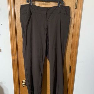 Brown straight-legged trousers